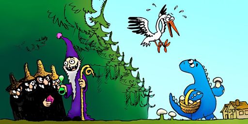 Cover der Hörgeschichte D'Schwarzzah-Räuber und de Dino