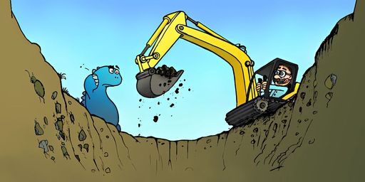 Cover der Hörgeschichte De Baggerfahrer und de Dino
